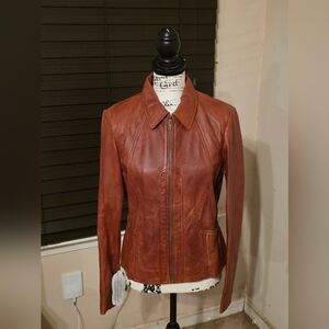 Women's Tan Leather Jacket